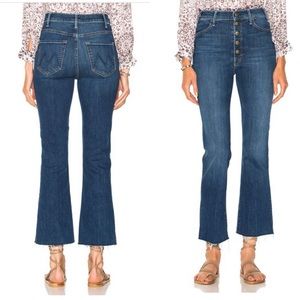 Mother Hustler Snap Down Ankle Fray Jeans 26